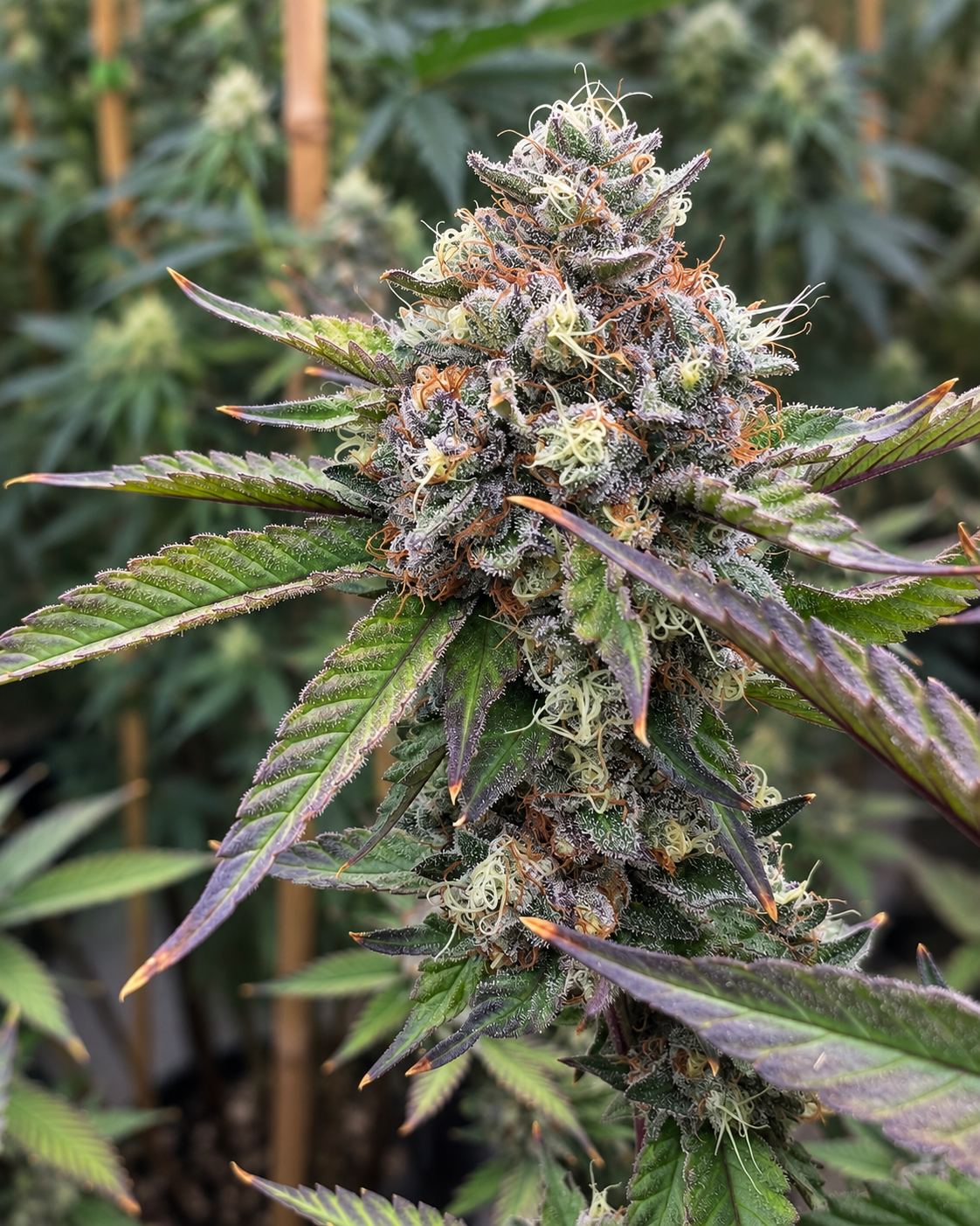 AI-retouched close-up from an uploaded cultivation photo; cultivar identity unconfirmed